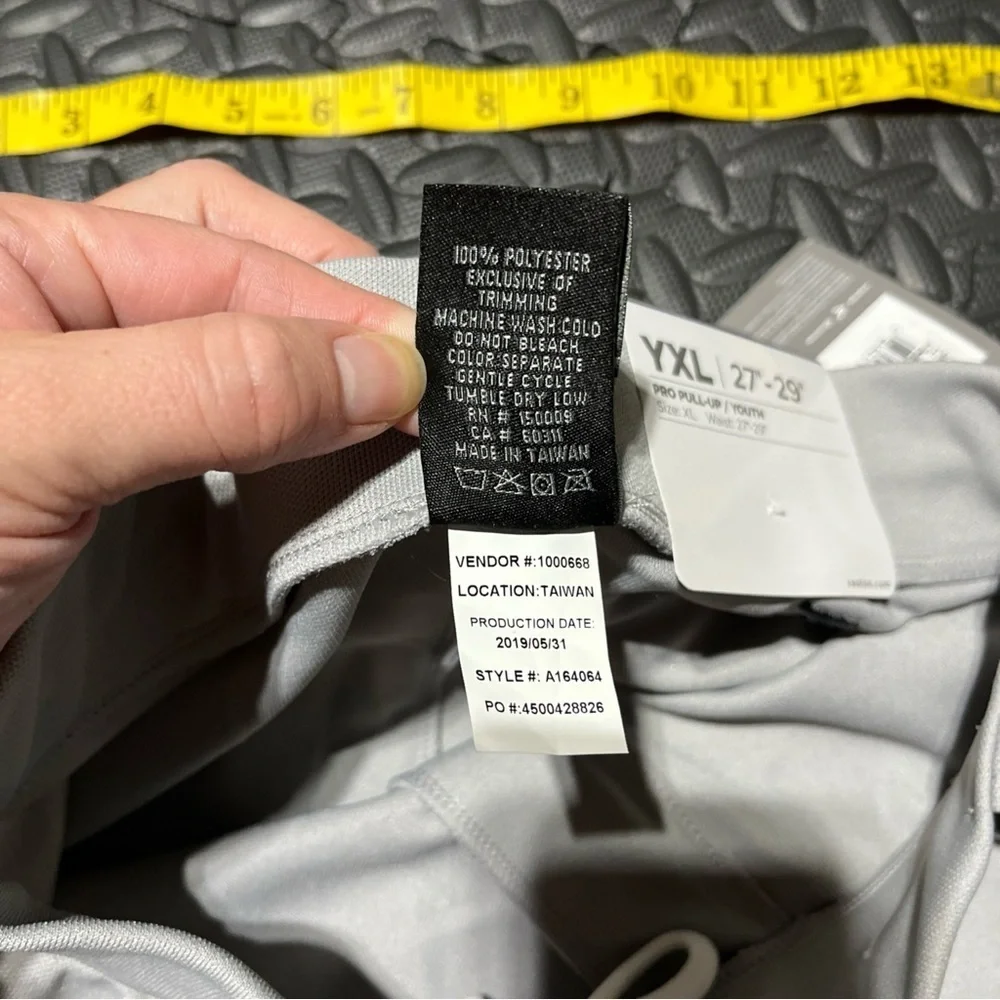 EASTON Youth Large YXL Pro Pull-Up Baseball Pants Grey - A164064 NWT